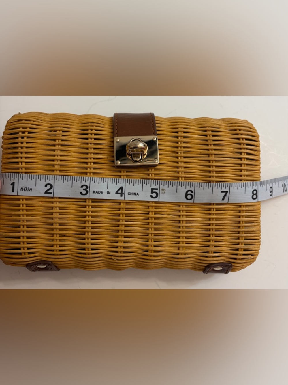J Crew Rattan clutch purse with chain strap - Picture 9 of 11